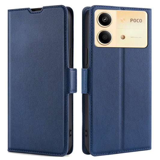 For Xiaomi Redmi Note 13R Pro 5G PU Leather + TPU Case Protective Phone Stand Cover - Blue