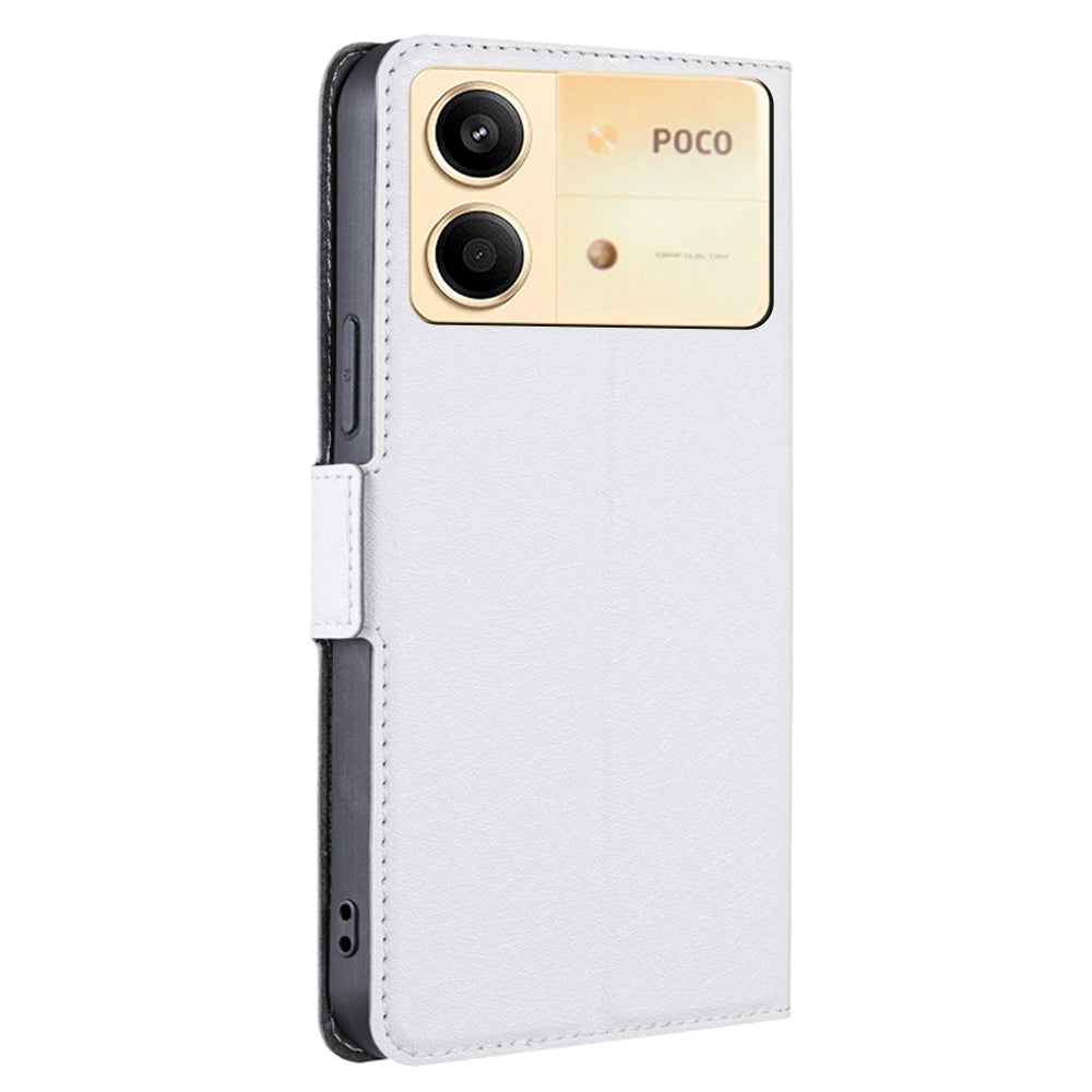 For Xiaomi Redmi Note 13R Pro 5G PU Leather + TPU Case Protective Phone Stand Cover - White