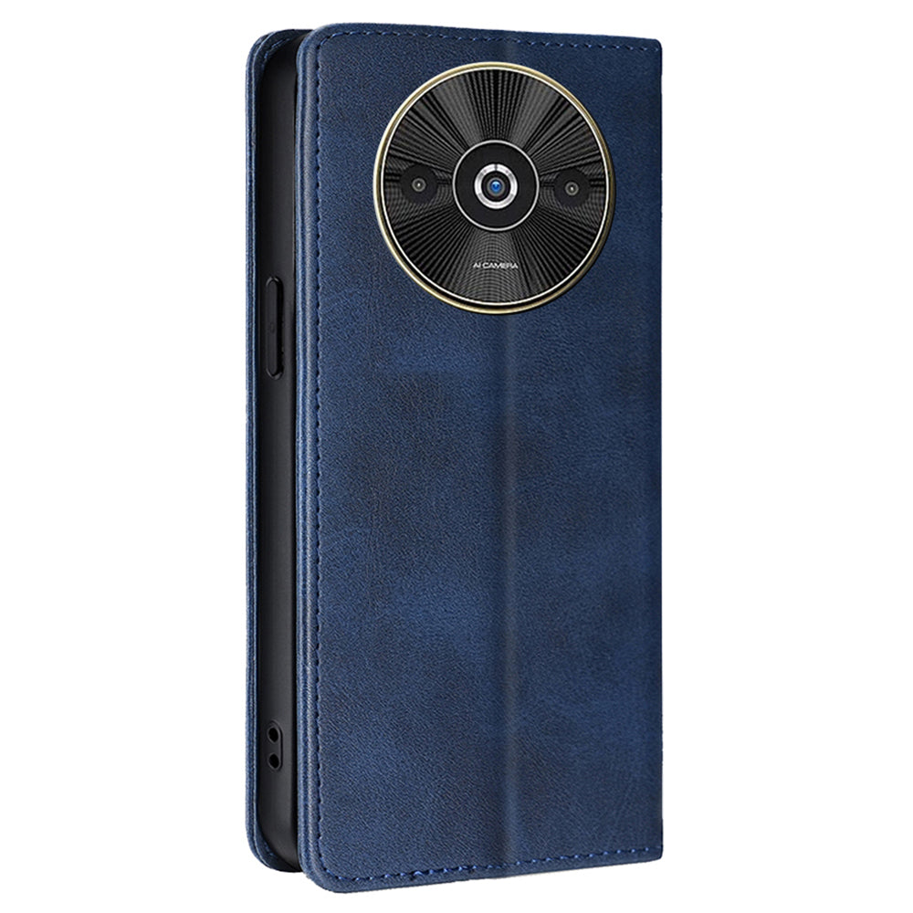 For Xiaomi Redmi A3 / Poco C61 4G Wallet Case Magnetic Auto-absorbed Leather Phone Cover - Sapphire