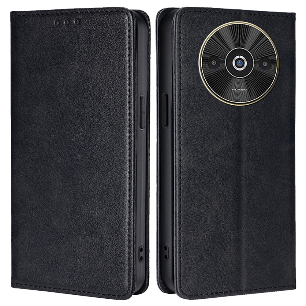 For Xiaomi Redmi A3 / Poco C61 4G Wallet Case Magnetic Auto-absorbed Leather Phone Cover - Black