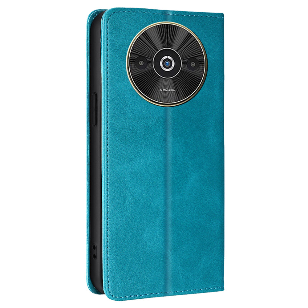 For Xiaomi Redmi A3 / Poco C61 4G Wallet Case Magnetic Auto-absorbed Leather Phone Cover - Baby Blue