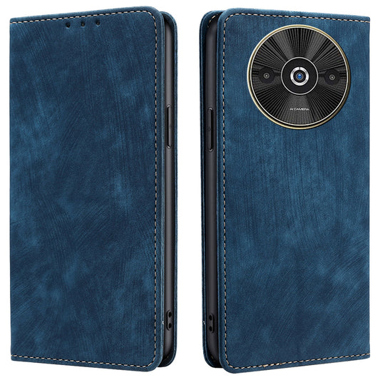 For Xiaomi Redmi A3 / Poco C61 4G Folio Flip Case RFID Blocking Card Holder Shockproof Phone Cover - Blue