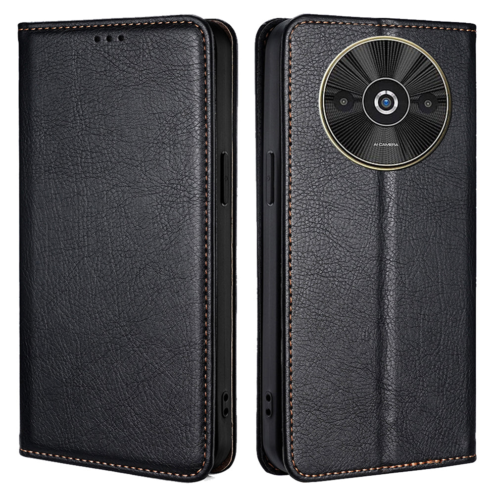 For Xiaomi Redmi A3 / Poco C61 4G Leather Case Wallet Phone Cover Phone Accessories Distributor - Black