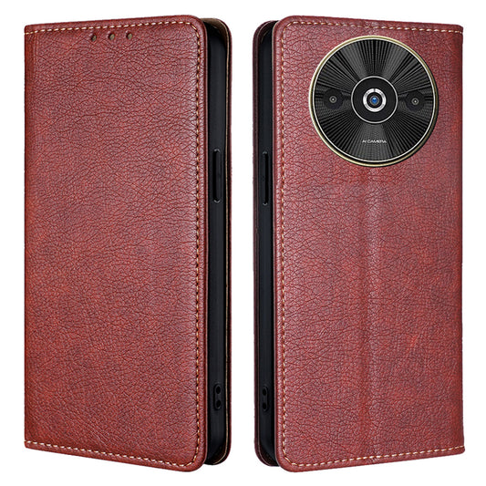 For Xiaomi Redmi A3 / Poco C61 4G Leather Case Wallet Phone Cover Phone Accessories Distributor - Brown