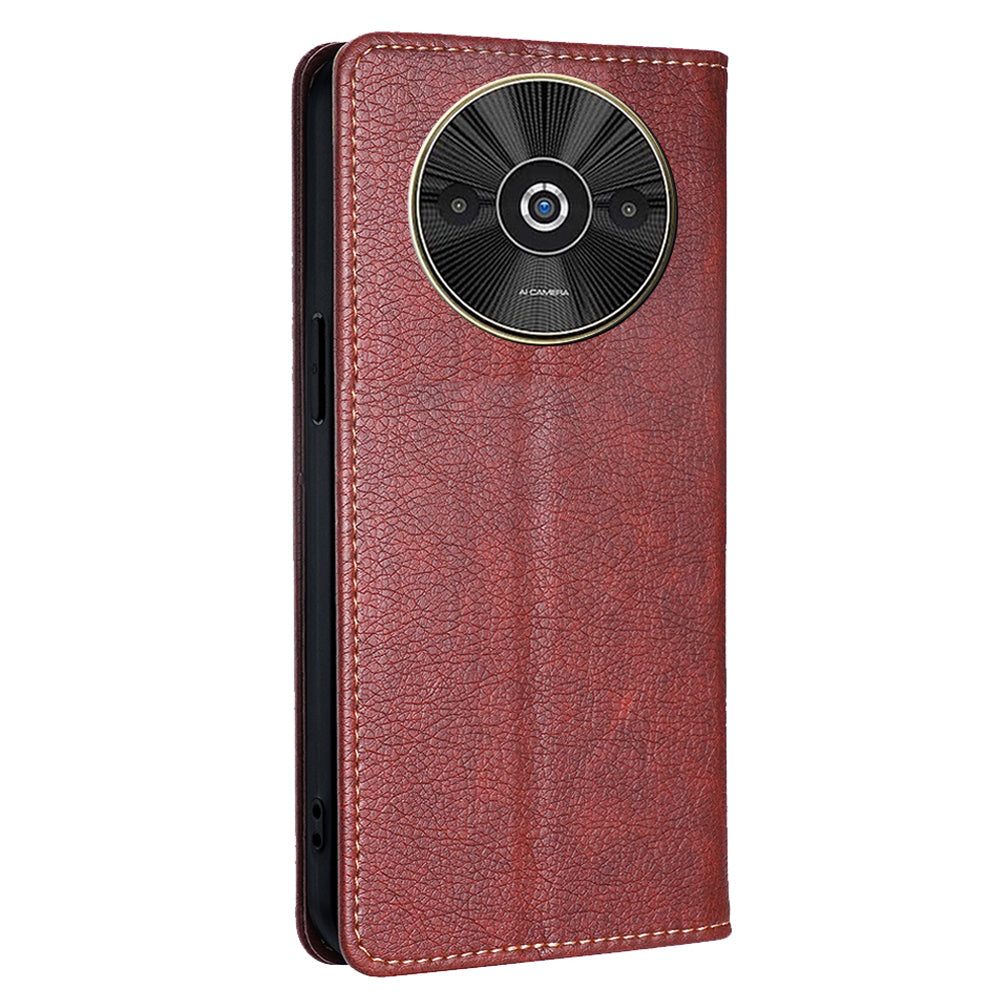 For Xiaomi Redmi A3 / Poco C61 4G Leather Case Wallet Phone Cover Phone Accessories Distributor - Brown