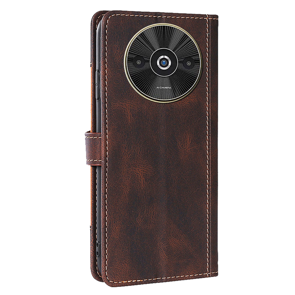 For Xiaomi Redmi A3 / Poco C61 4G Cover PU Leather Wallet Mobile Phone Case Wholesale - Brown