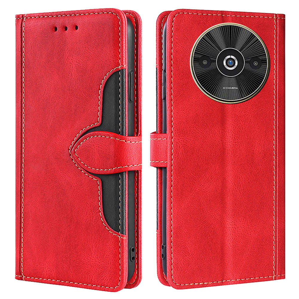 For Xiaomi Redmi A3 / Poco C61 4G Cover PU Leather Wallet Mobile Phone Case Wholesale - Red