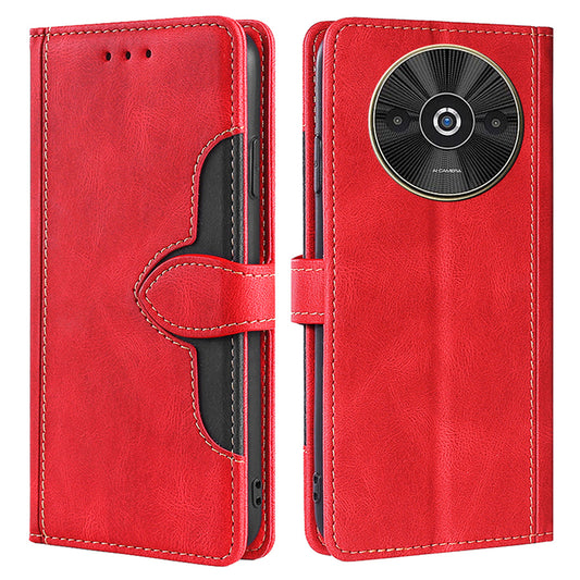 For Xiaomi Redmi A3 / Poco C61 4G Cover PU Leather Wallet Mobile Phone Case Wholesale - Red