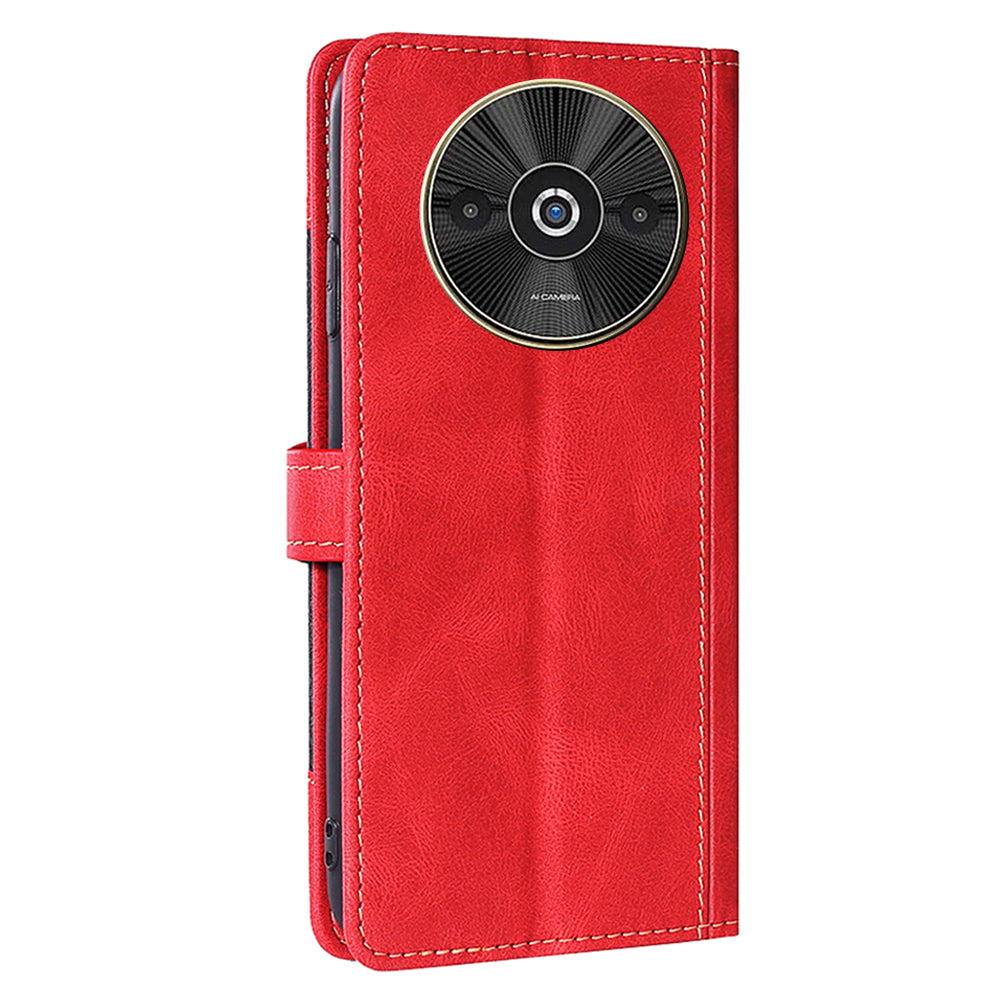 For Xiaomi Redmi A3 / Poco C61 4G Cover PU Leather Wallet Mobile Phone Case Wholesale - Red