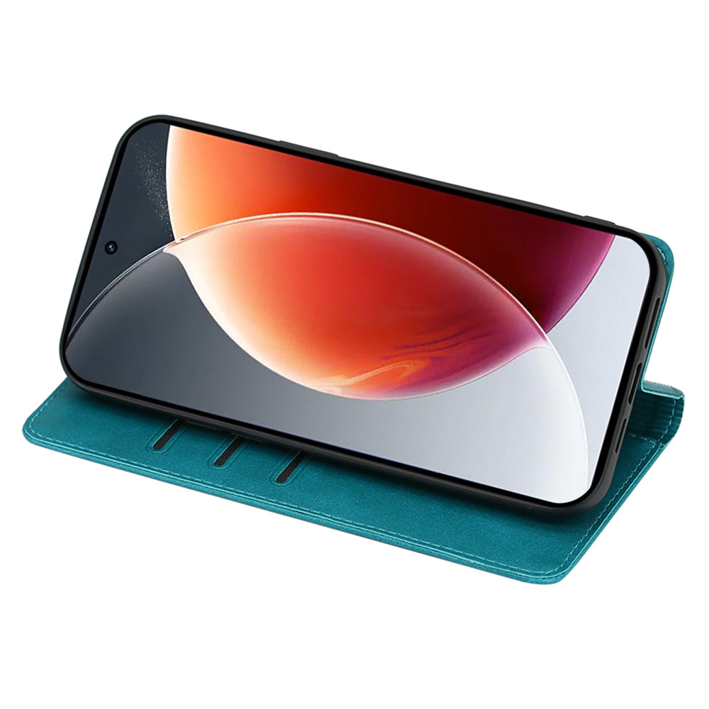 For Transsion Tecno Spark 20 Pro+ Case Calf Texture Leather Wallet Cover Magnetic Closing - Baby Blue