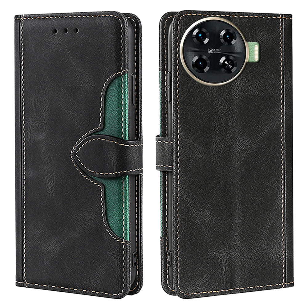 For Transsion Tecno Spark 20 Pro+ PU Leather Wallet Smart Phone Case Wholesale - Black