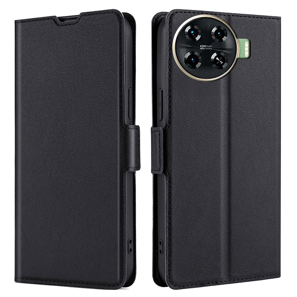 For Transsion Tecno Spark 20 Pro+ Drop-Proof Phone Case Shockproof PU+TPU Mobile Phone Cover - Black