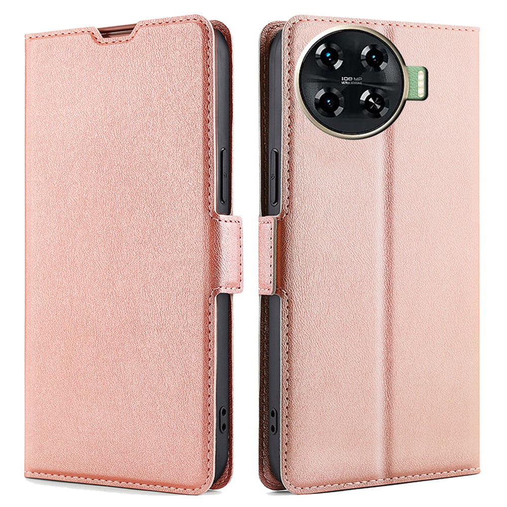 For Transsion Tecno Spark 20 Pro+ Drop-Proof Phone Case Shockproof PU+TPU Mobile Phone Cover - Rose Gold