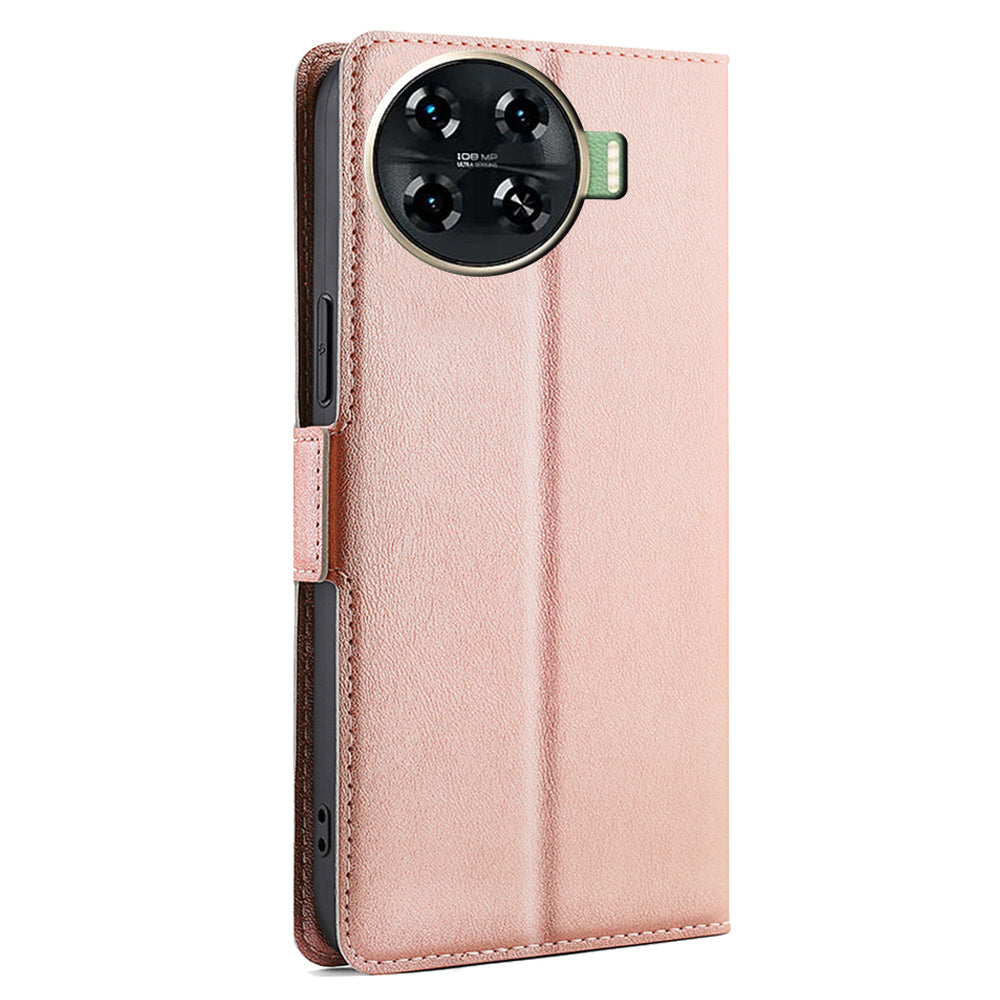 For Transsion Tecno Spark 20 Pro+ Drop-Proof Phone Case Shockproof PU+TPU Mobile Phone Cover - Rose Gold