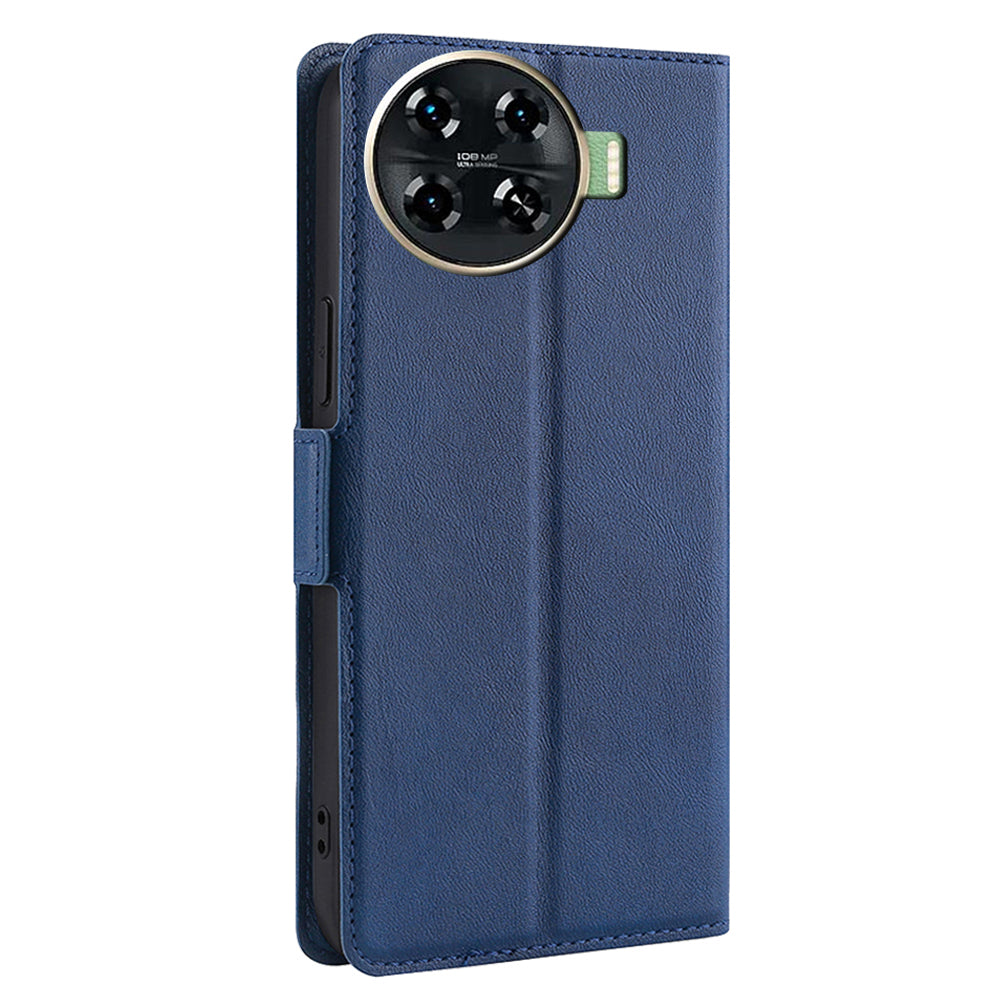 For Transsion Tecno Spark 20 Pro+ Drop-Proof Phone Case Shockproof PU+TPU Mobile Phone Cover - Blue