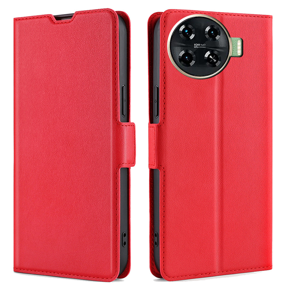 For Transsion Tecno Spark 20 Pro+ Drop-Proof Phone Case Shockproof PU+TPU Mobile Phone Cover - Red