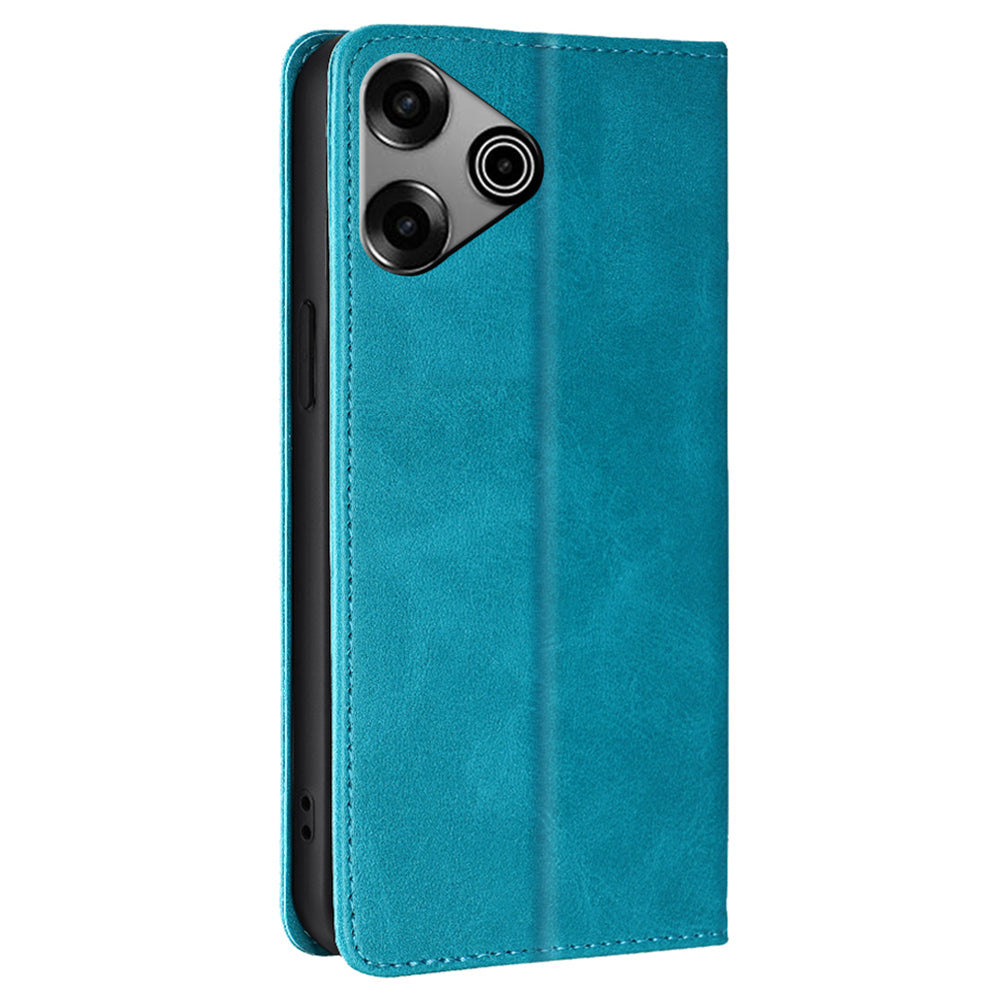 For Transsion Tecno Pova 6 Pro 5G Case Magnetic Closure Leather Wallet Phone Cover - Baby Blue