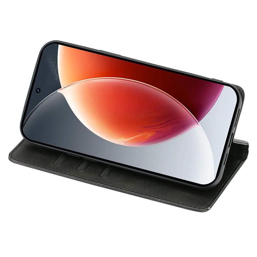 For Transsion Tecno Pova 6 Pro 5G Case Magnetic Closure Leather Wallet Phone Cover - Black