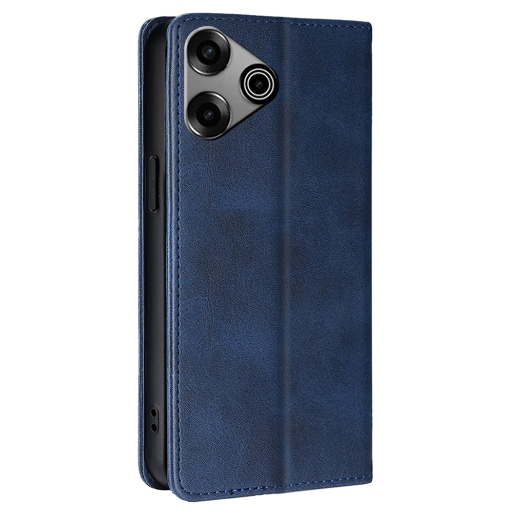For Transsion Tecno Pova 6 Pro 5G Case Magnetic Closure Leather Wallet Phone Cover - Sapphire