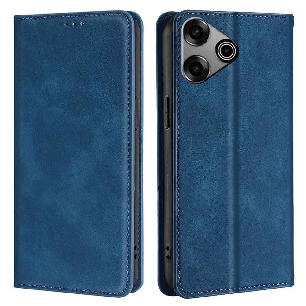For Transsion Tecno Pova 6 Pro 5G Case Card Holder Magnetic Closing Leather Phone Cover - Blue