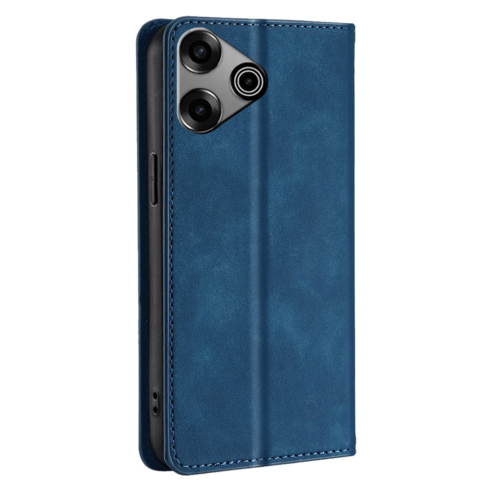 For Transsion Tecno Pova 6 Pro 5G Case Card Holder Magnetic Closing Leather Phone Cover - Blue