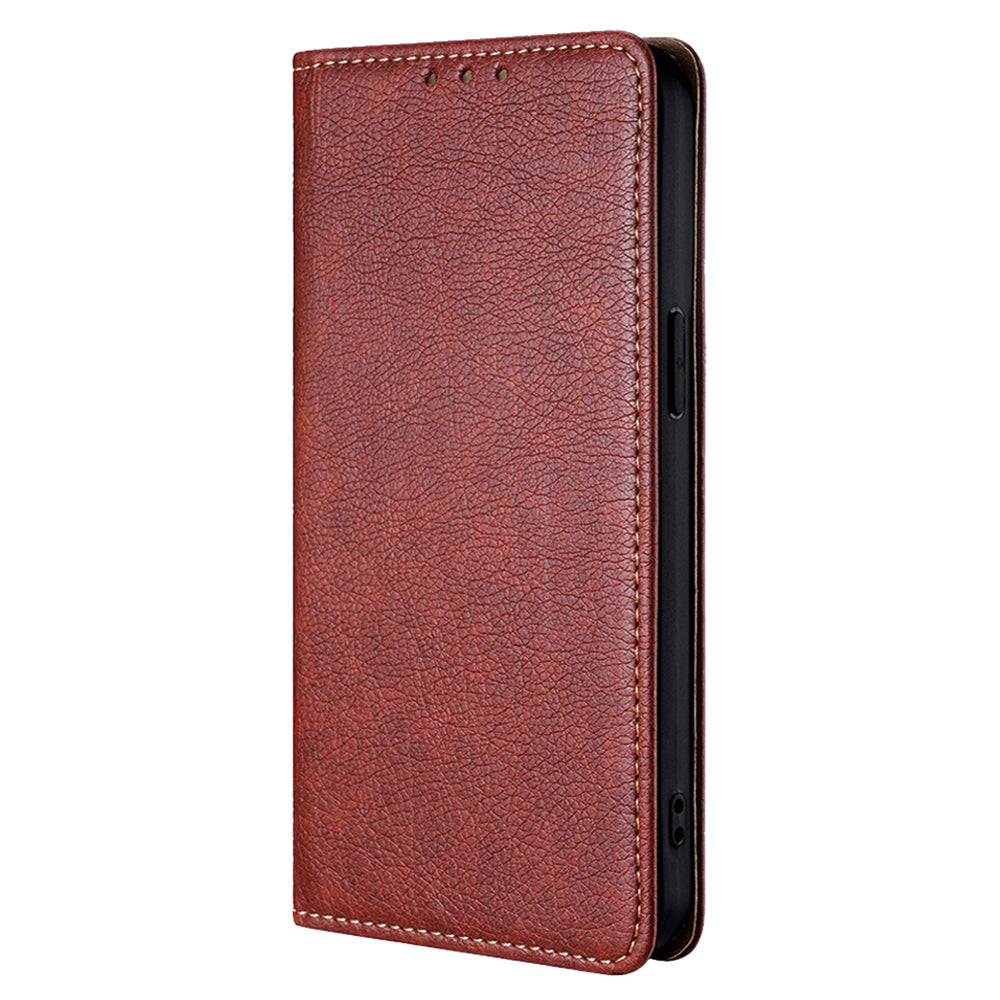 For Transsion Tecno Pova 6 Pro 5G Anti-scratch Case Wallet PU Leather Magnetic Cell Phone Cover - Brown
