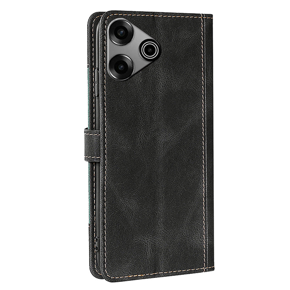 For Transsion Tecno Pova 6 Pro 5G Leather Wallet Cover Smart Phone Case Wholesale - Black