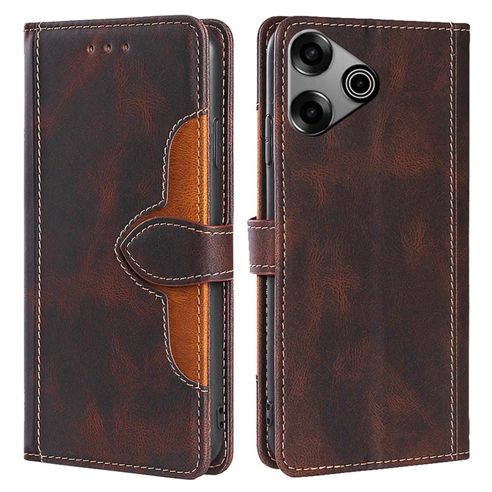 For Transsion Tecno Pova 6 Pro 5G Leather Wallet Cover Smart Phone Case Wholesale - Brown
