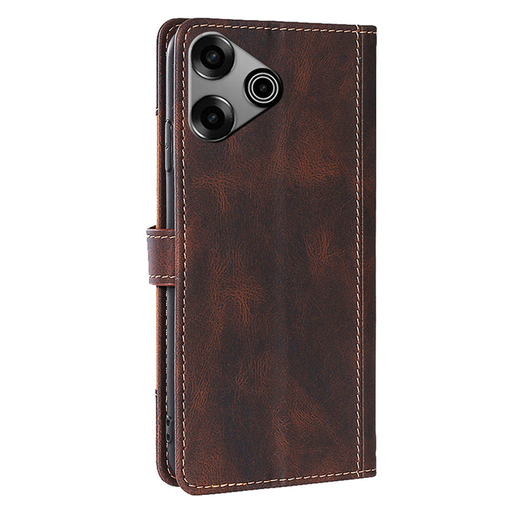 For Transsion Tecno Pova 6 Pro 5G Leather Wallet Cover Smart Phone Case Wholesale - Brown