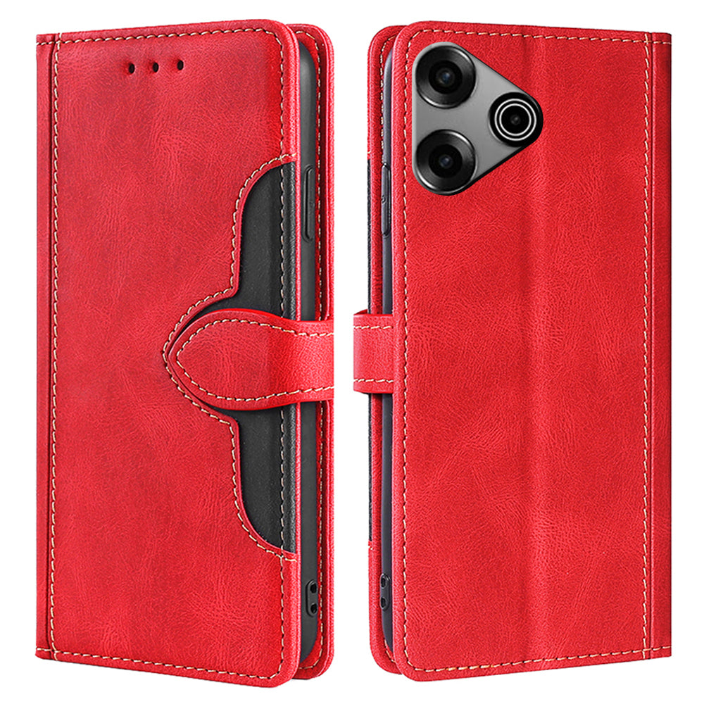For Transsion Tecno Pova 6 Pro 5G Leather Wallet Cover Smart Phone Case Wholesale - Red