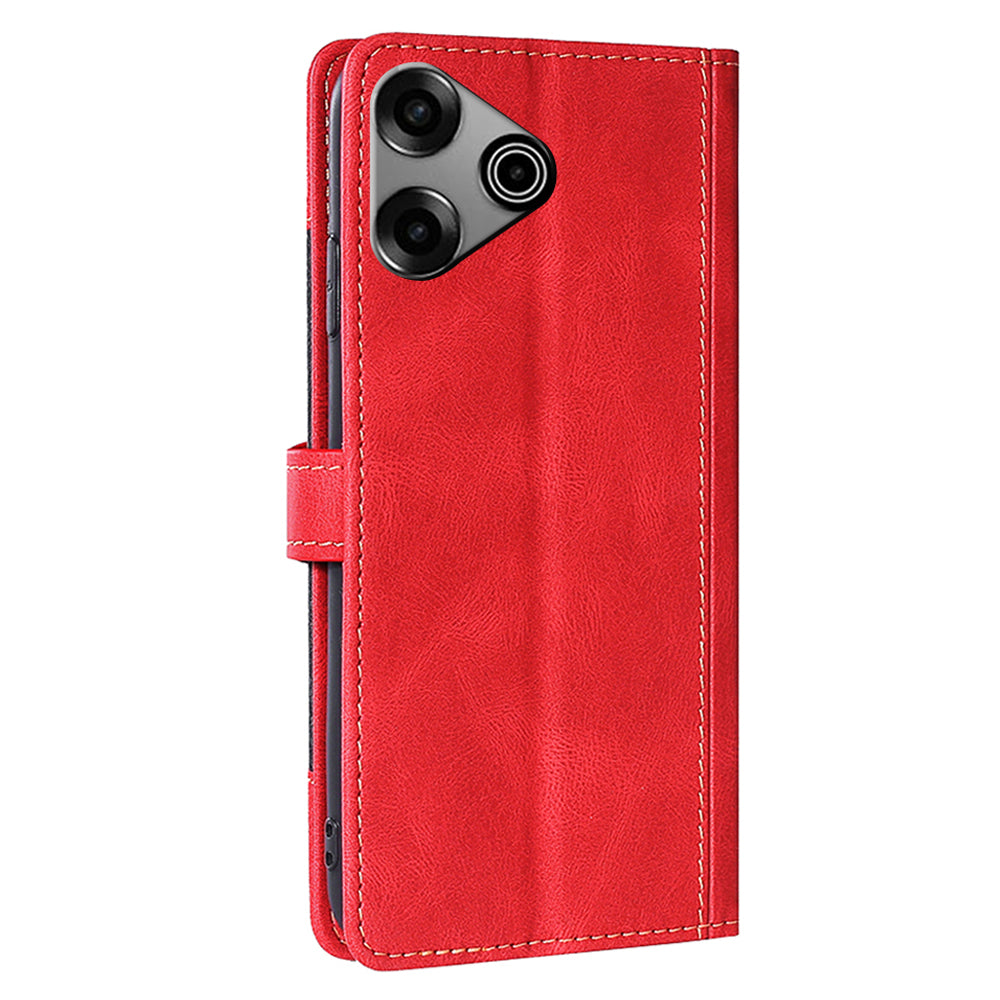 For Transsion Tecno Pova 6 Pro 5G Leather Wallet Cover Smart Phone Case Wholesale - Red