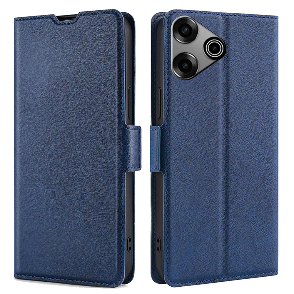 For Transsion Tecno Pova 6 Pro 5G Case PU Leather Card Slot Cover Side Magnetic Clasp Design - Blue