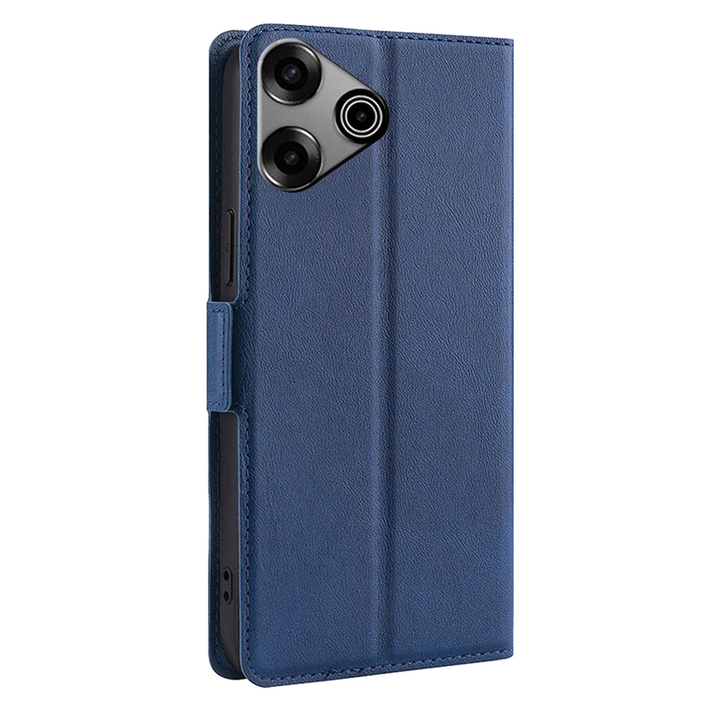 For Transsion Tecno Pova 6 Pro 5G Case PU Leather Card Slot Cover Side Magnetic Clasp Design - Blue