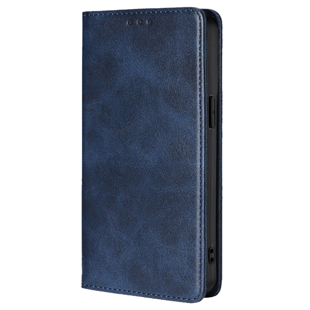 For Realme 12+ 5G Case Calf Textured Leather Wallet Cover Cell Phone Accessory Wholesale - Sapphire