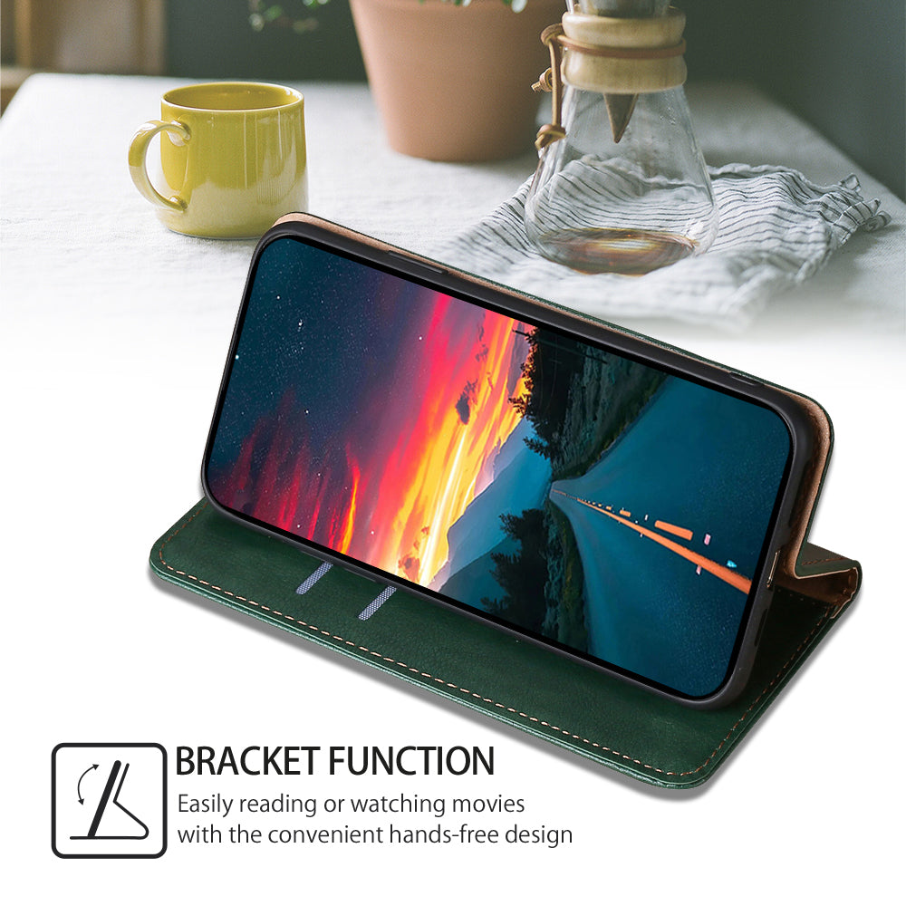 For Realme 12+ 5G Case Card Holder Magnetic Cover Mobile Accessories Wholesale - Green
