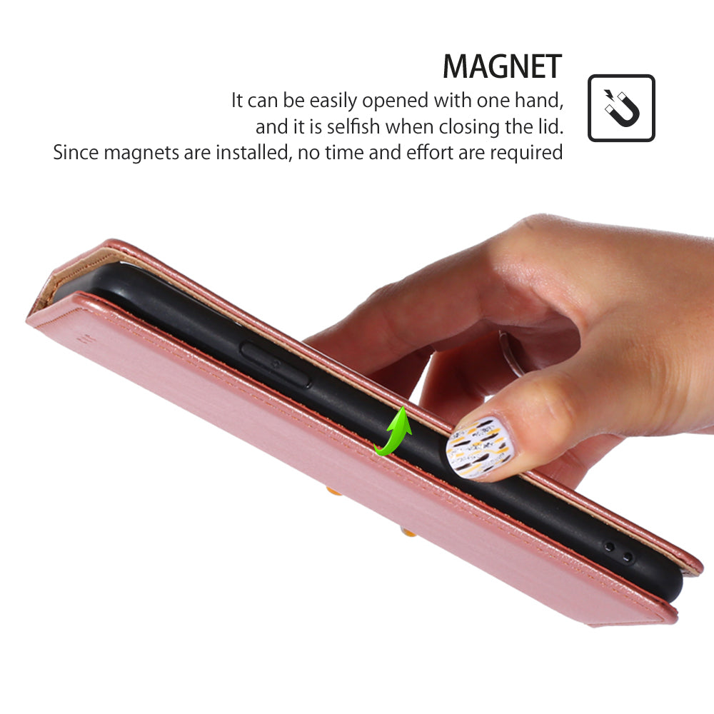 For Realme 12+ 5G Case Card Holder Magnetic Cover Mobile Accessories Wholesale - Rose Gold