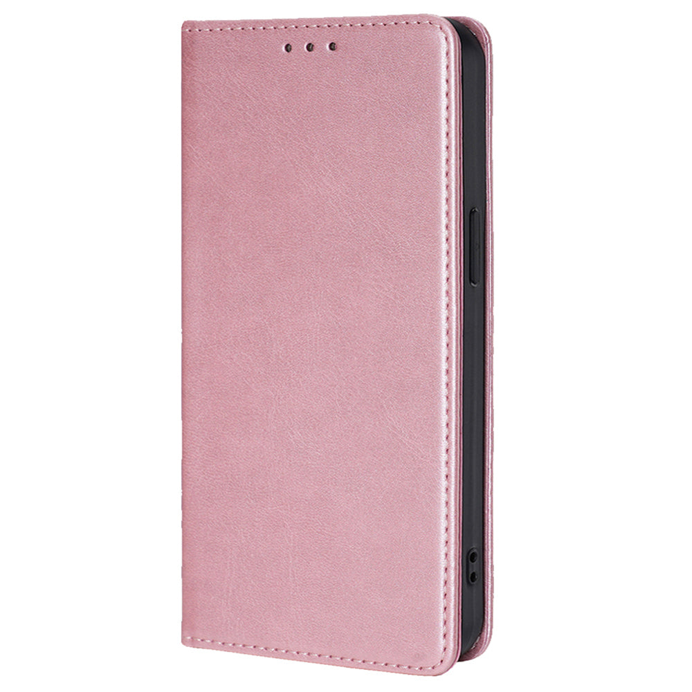 For Realme 12 Pro 5G / 12 Pro+ 5G Leather Case Magnetic Closure Wallet Phone Cover - Rose Gold