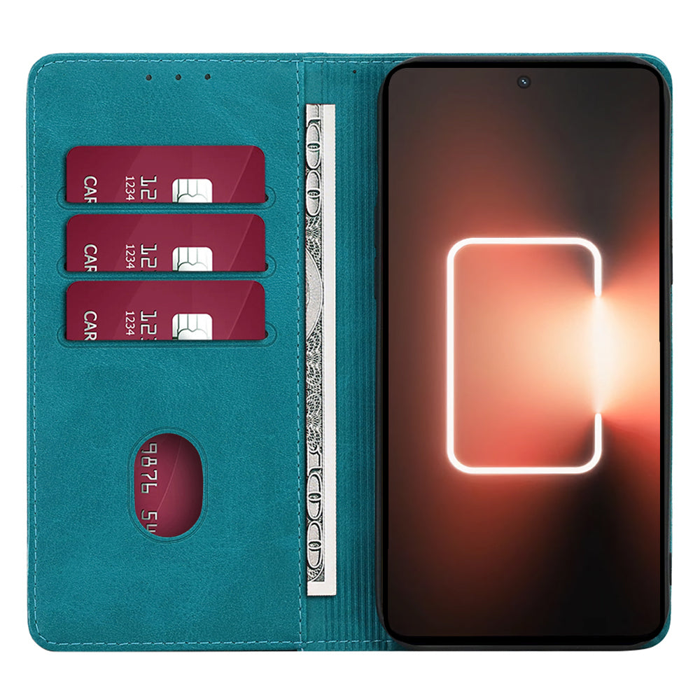 For Realme 12 Pro 5G / 12 Pro+ 5G Leather Case Magnetic Closure Wallet Phone Cover - Baby Blue