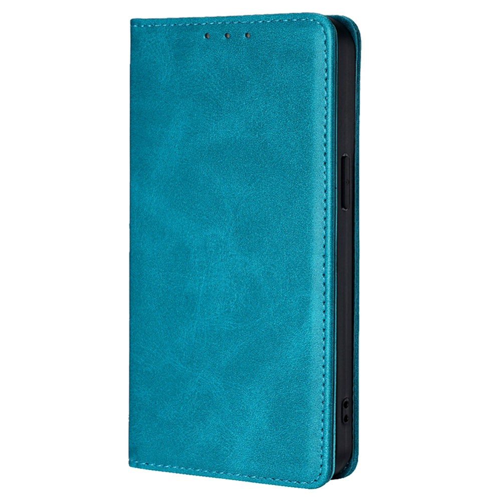 For Realme 12 Pro 5G / 12 Pro+ 5G Leather Case Magnetic Closure Wallet Phone Cover - Baby Blue