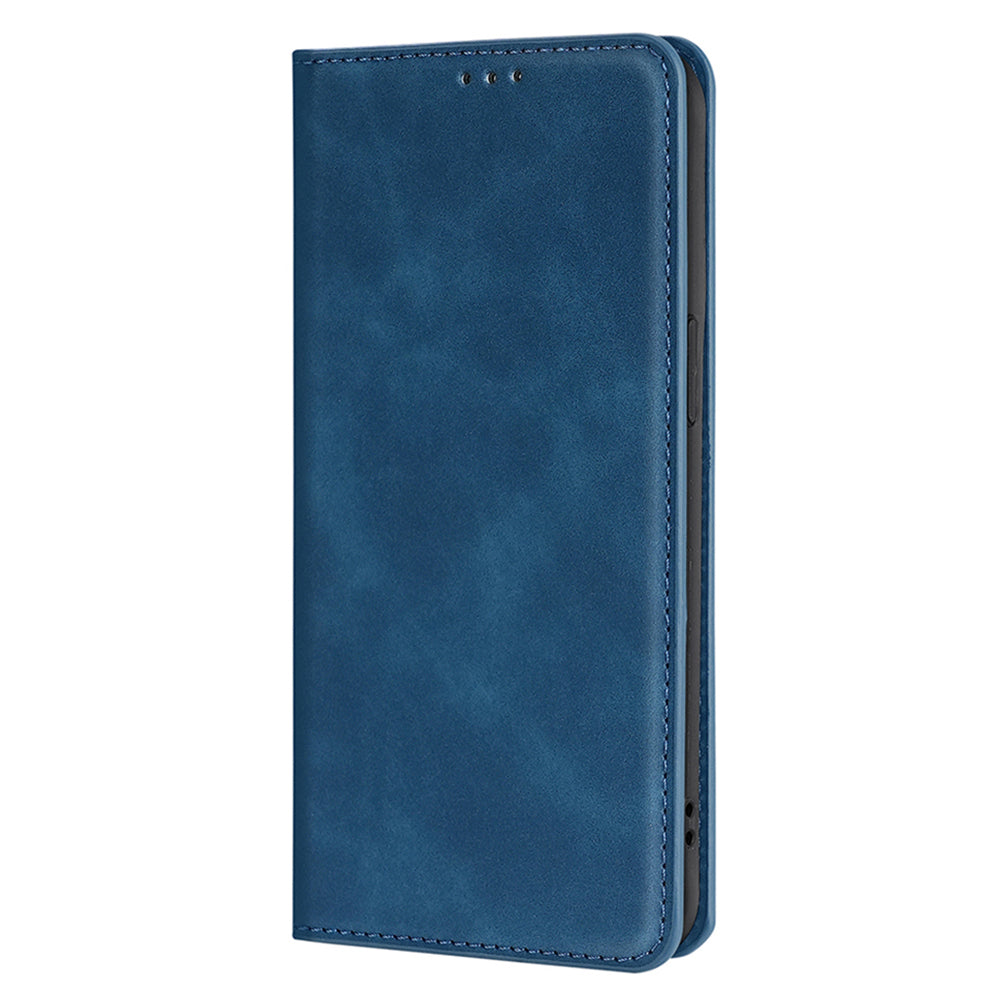 For Realme 12 Pro 5G / 12 Pro+ 5G Case Card Holder Skin-touch Leather Phone Cover - Blue