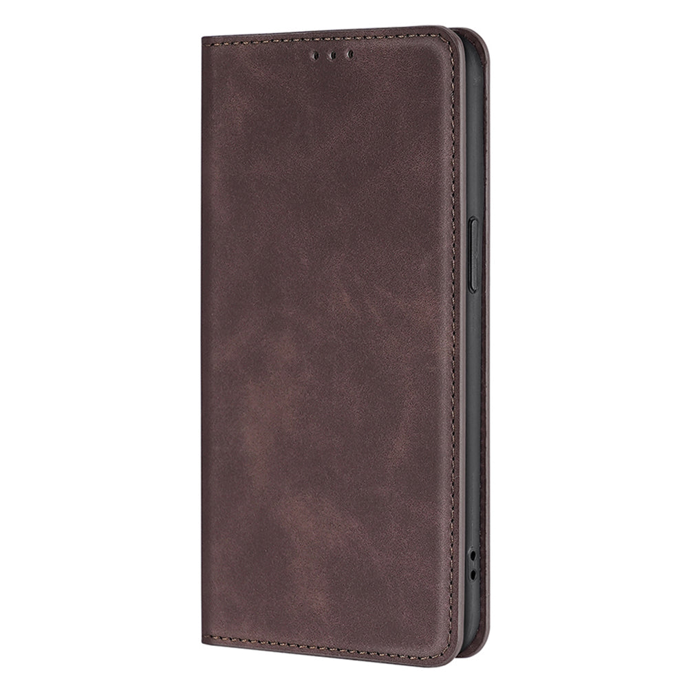 For Realme 12 Pro 5G / 12 Pro+ 5G Case Card Holder Skin-touch Leather Phone Cover - Dark Brown