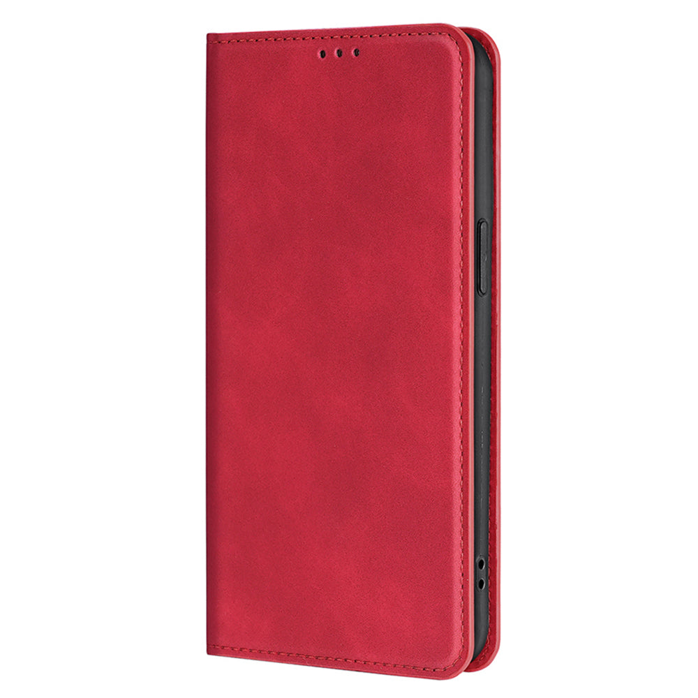 For Realme 12 Pro 5G / 12 Pro+ 5G Case Card Holder Skin-touch Leather Phone Cover - Red