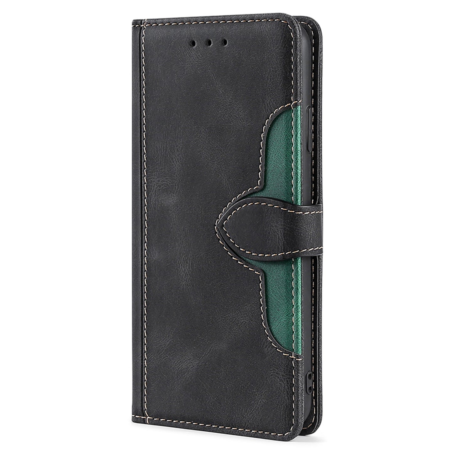 For Realme 12 Pro 5G / 12 Pro+ 5G Case Skin-touch Leather Phone Cover with Wallet Stand - Black