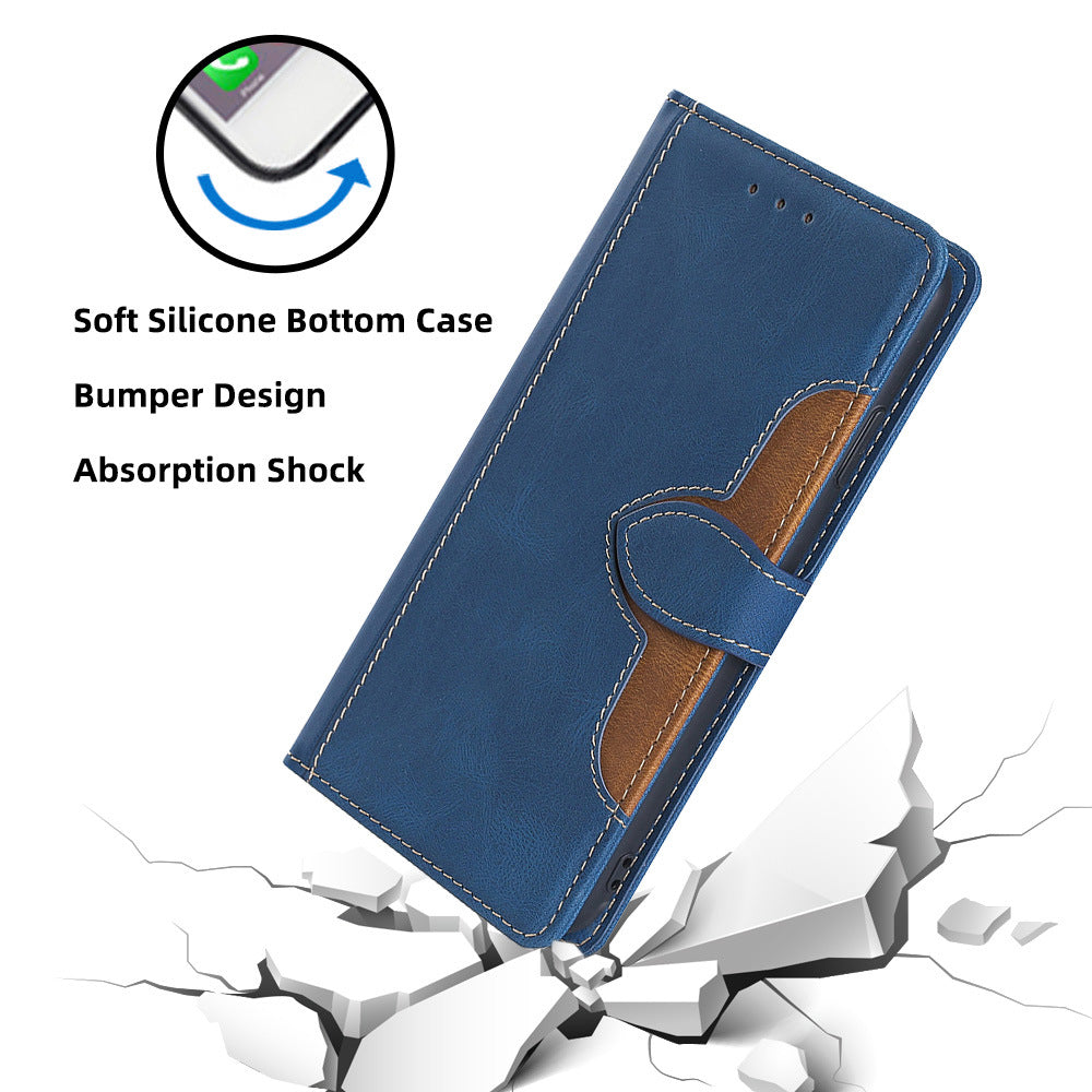 For Realme 12 Pro 5G / 12 Pro+ 5G Case Skin-touch Leather Phone Cover with Wallet Stand - Blue