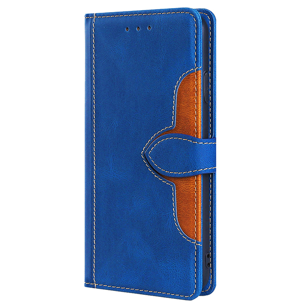 For Realme 12 Pro 5G / 12 Pro+ 5G Case Skin-touch Leather Phone Cover with Wallet Stand - Blue