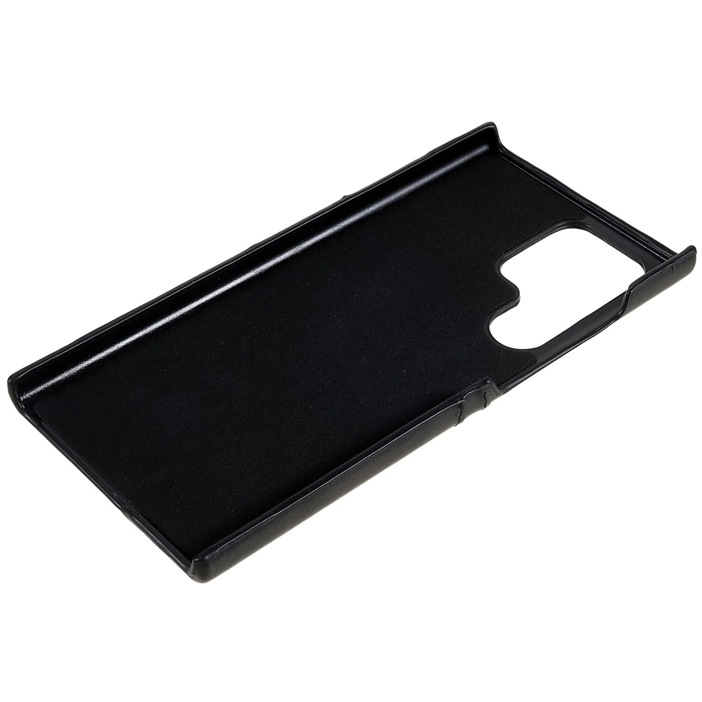 For Samsung Galaxy S24 Ultra Case 2 Card Slots PU+PC Phone Cover - Black