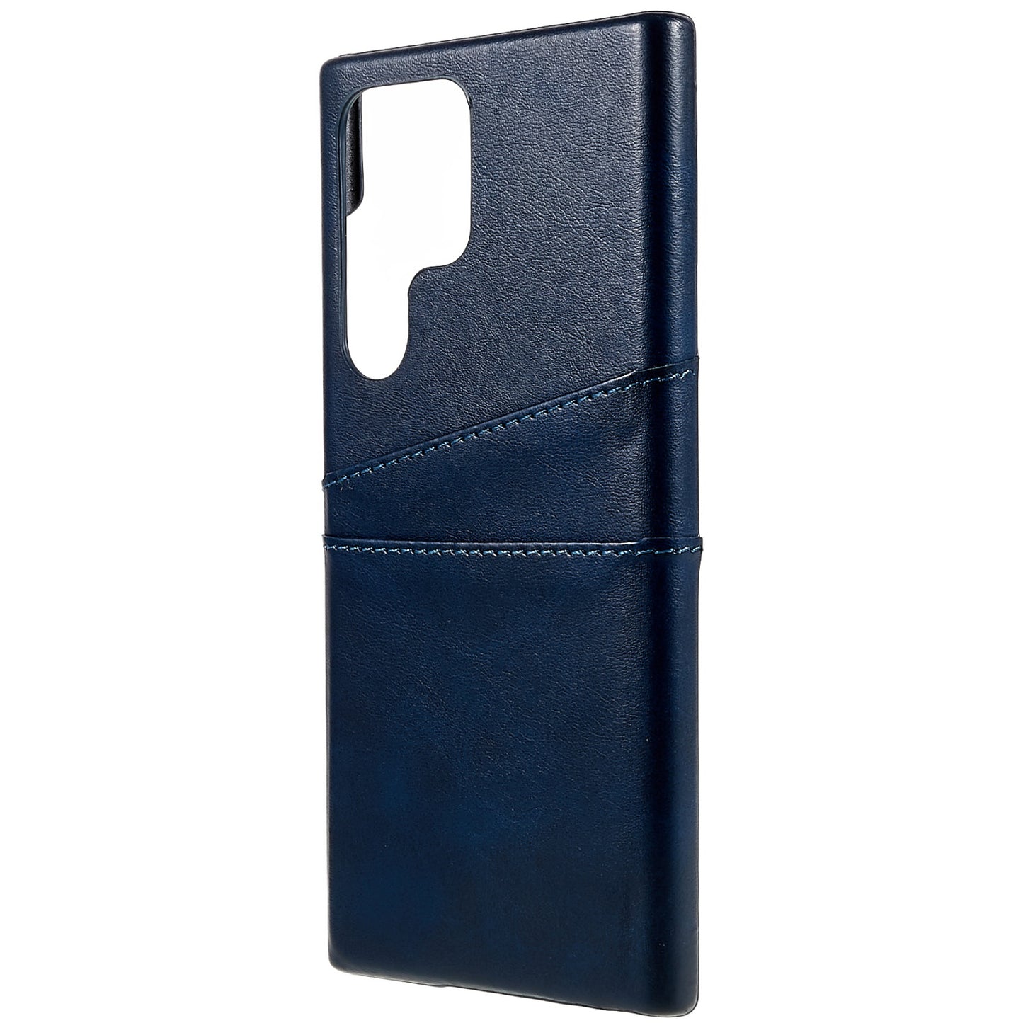 For Samsung Galaxy S24 Ultra Case 2 Card Slots PU+PC Phone Cover - Blue