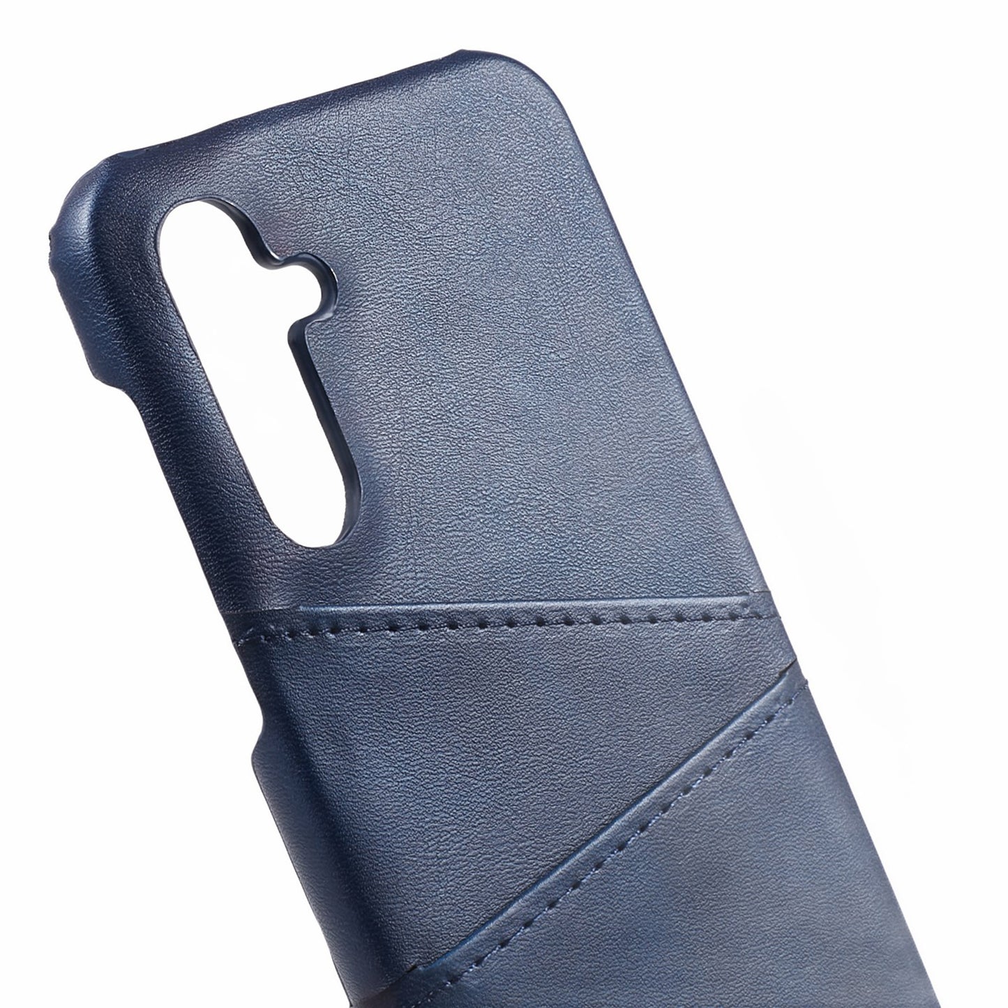 For Samsung Galaxy S24 Case Anti-Drop PU+PC Phone Cover with 2 Card Slots - Blue