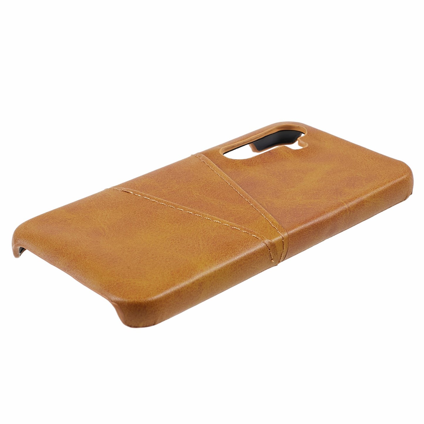For Samsung Galaxy S24 Case Anti-Drop PU+PC Phone Cover with 2 Card Slots - Brown