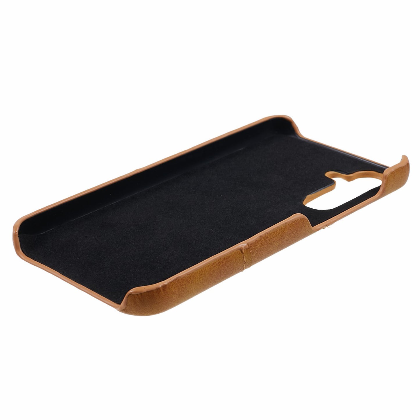 For Samsung Galaxy A35 5G Case Leather Coated PC Phone Cover with 2 Card Slots - Brown